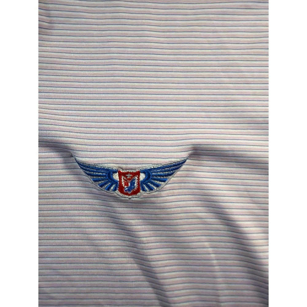 Holderness & Bourne Golf Polo Mens XL Pink Striped Tailored Fit Short Sleeve Shi - Picture 3 of 7